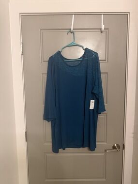 NWT torrid Teal Lace-Detail Long Sleeve Tunic